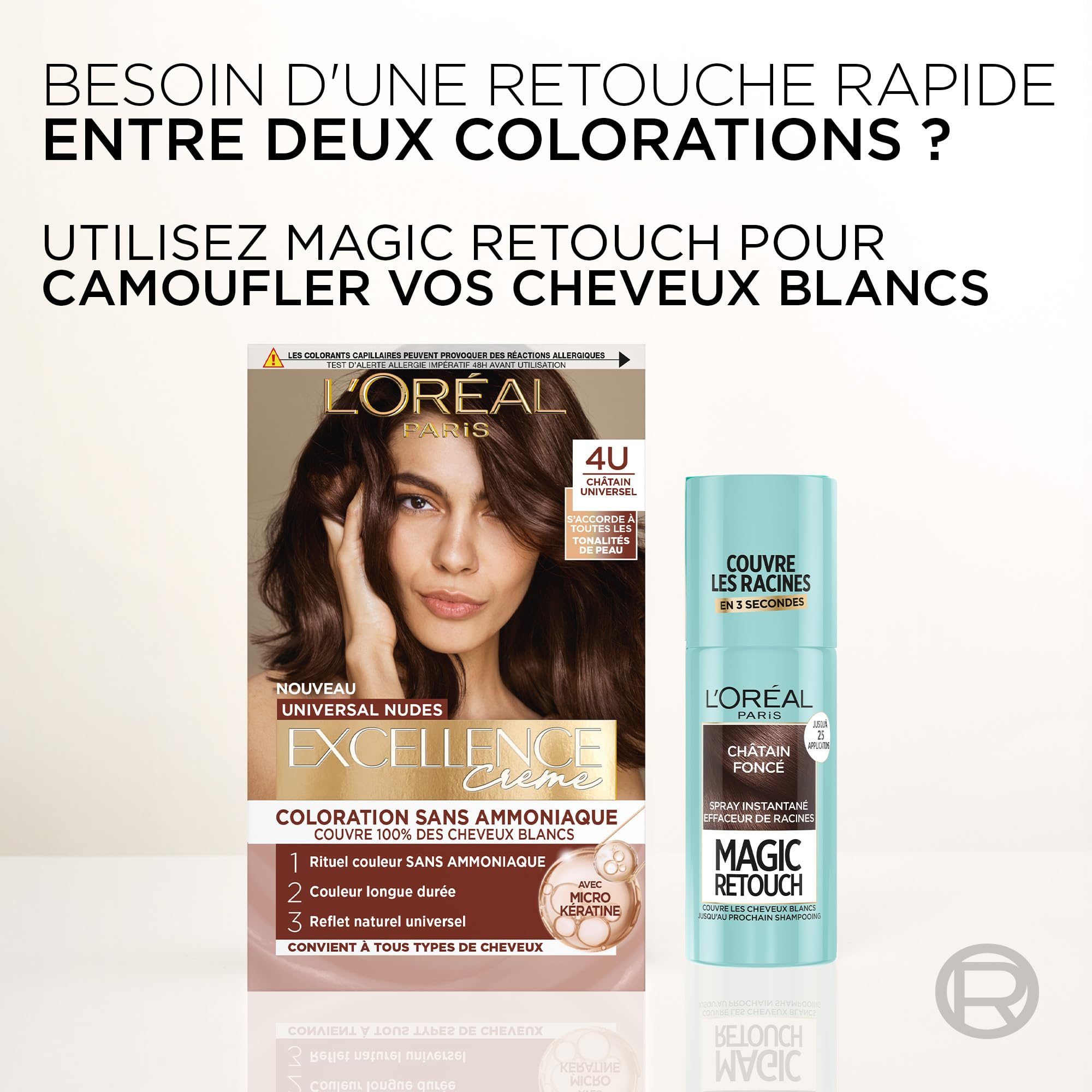 L’ORÉAL PARIS - Coloration Cheveux Permanente - Longue Durée - Résultat Naturel & Lumineux -Couvre 100% des Cheveux Blancs - Excellence Crème Universal Nudes - Nuance : Blond Très Clair Universel (9U)