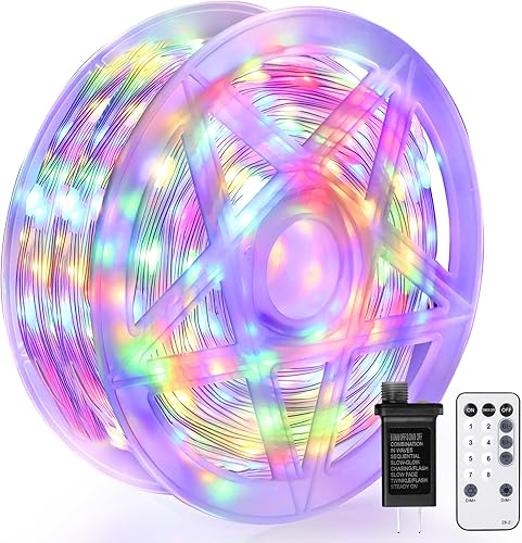 OGORI Luces de Navidad de 262 pies, 1000 LED, para exteriores, multicolor, 8 modos de control remoto y temporizador, luces impermeables para árbol