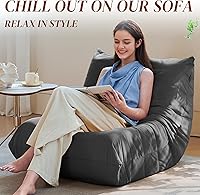 Vista 5 de Silla Puf, Silla Puf Fireside Sofá para Adultos, Sillas Puf para Adolescentes con Espuma de Alta Resistencia, Espuma Viscoelástica y Base