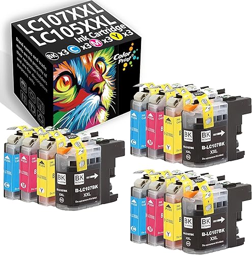 Cartucho de tinta compatible LC107 LC105 de repuesto para Brother LC107XXL LC105 XXL LC105CL LC107BK para impresora MFC-J4310DW MFC-J4410DW