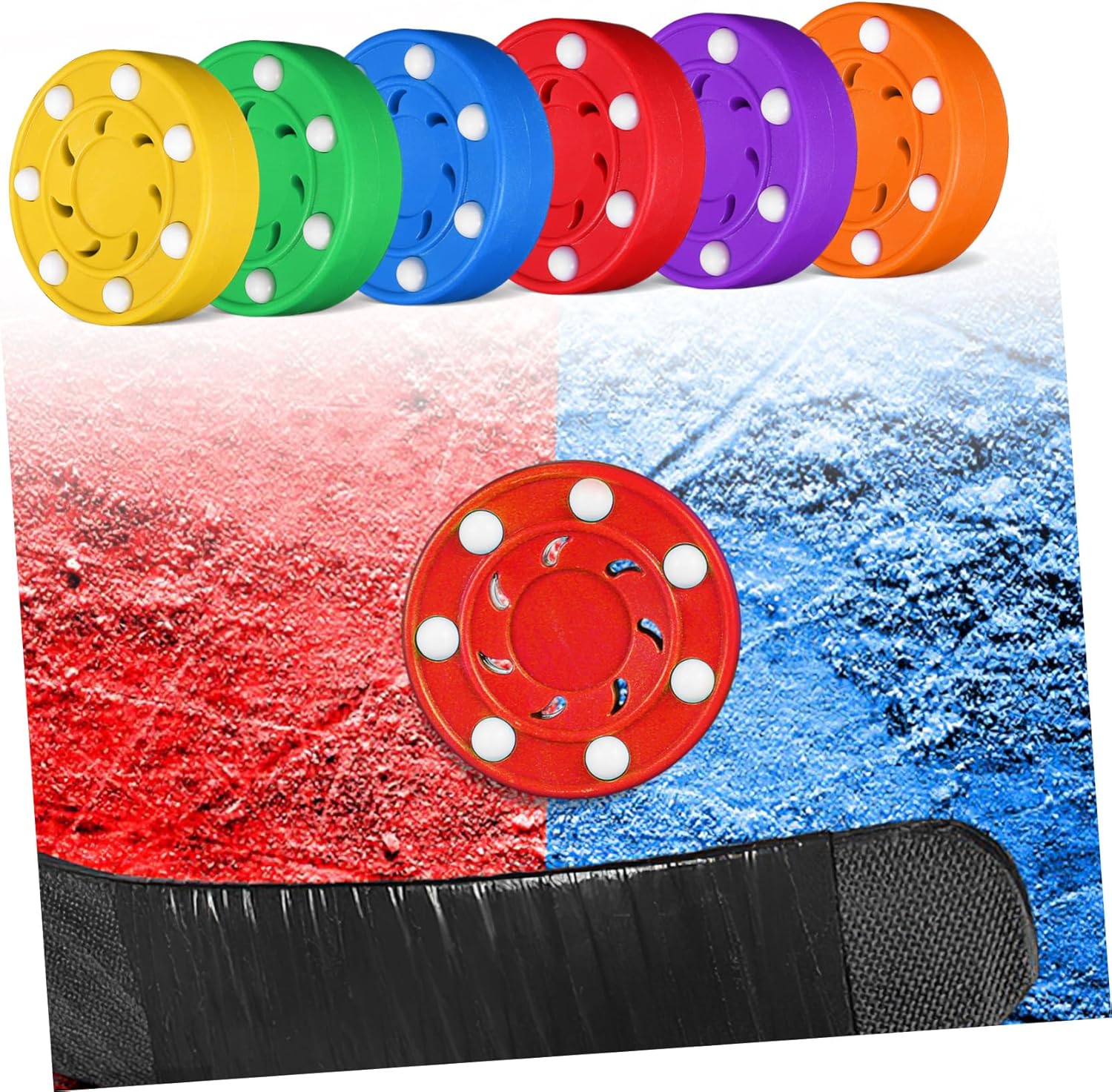 HANABASS 6pcs Hockey Training Ice Hockey Roller Skate Balls Field Puck Accessories Sports Balls Training