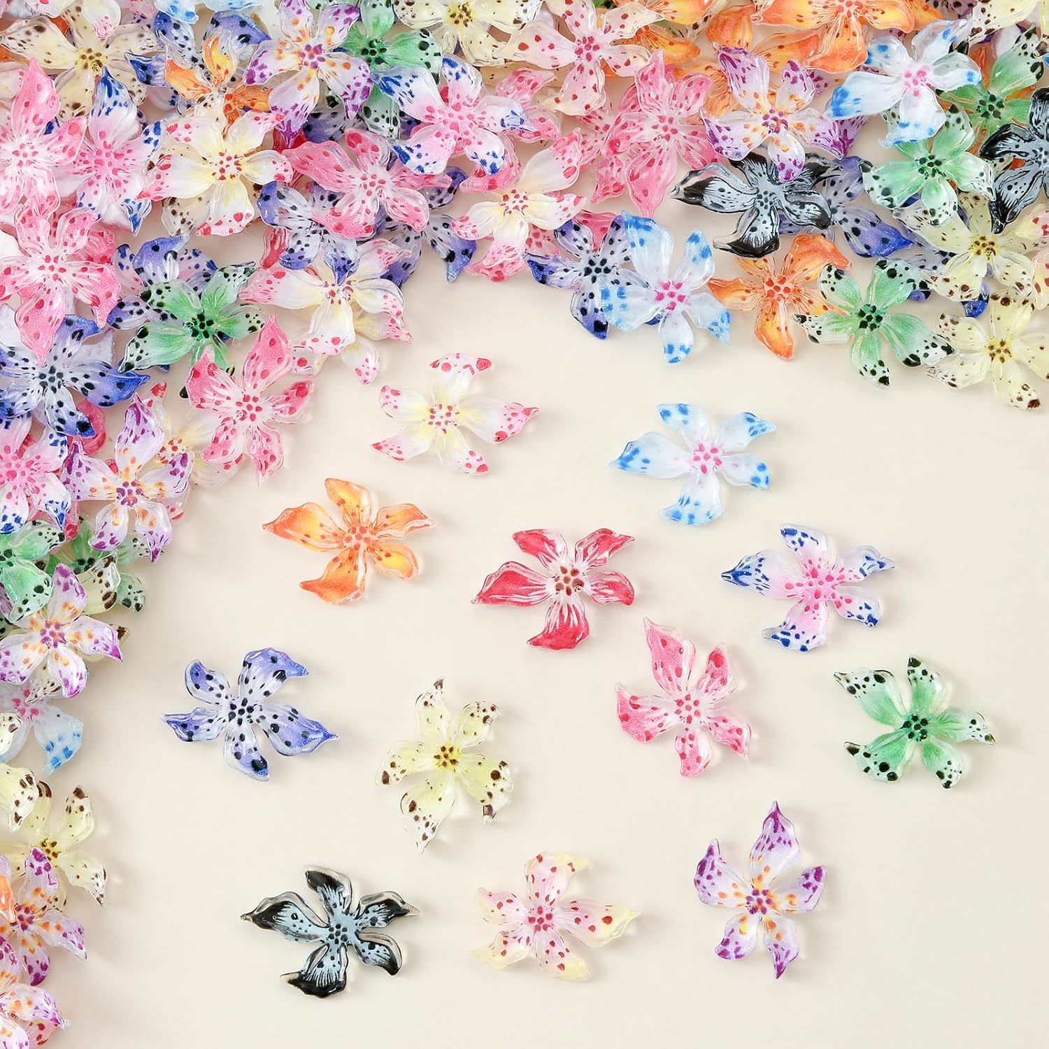 180 Pcs Flower Nail Charms Bulk 12 Grids Charms for Nails Design Kit Resin 3D Flowers for Nails Suitable for Spring and Summer