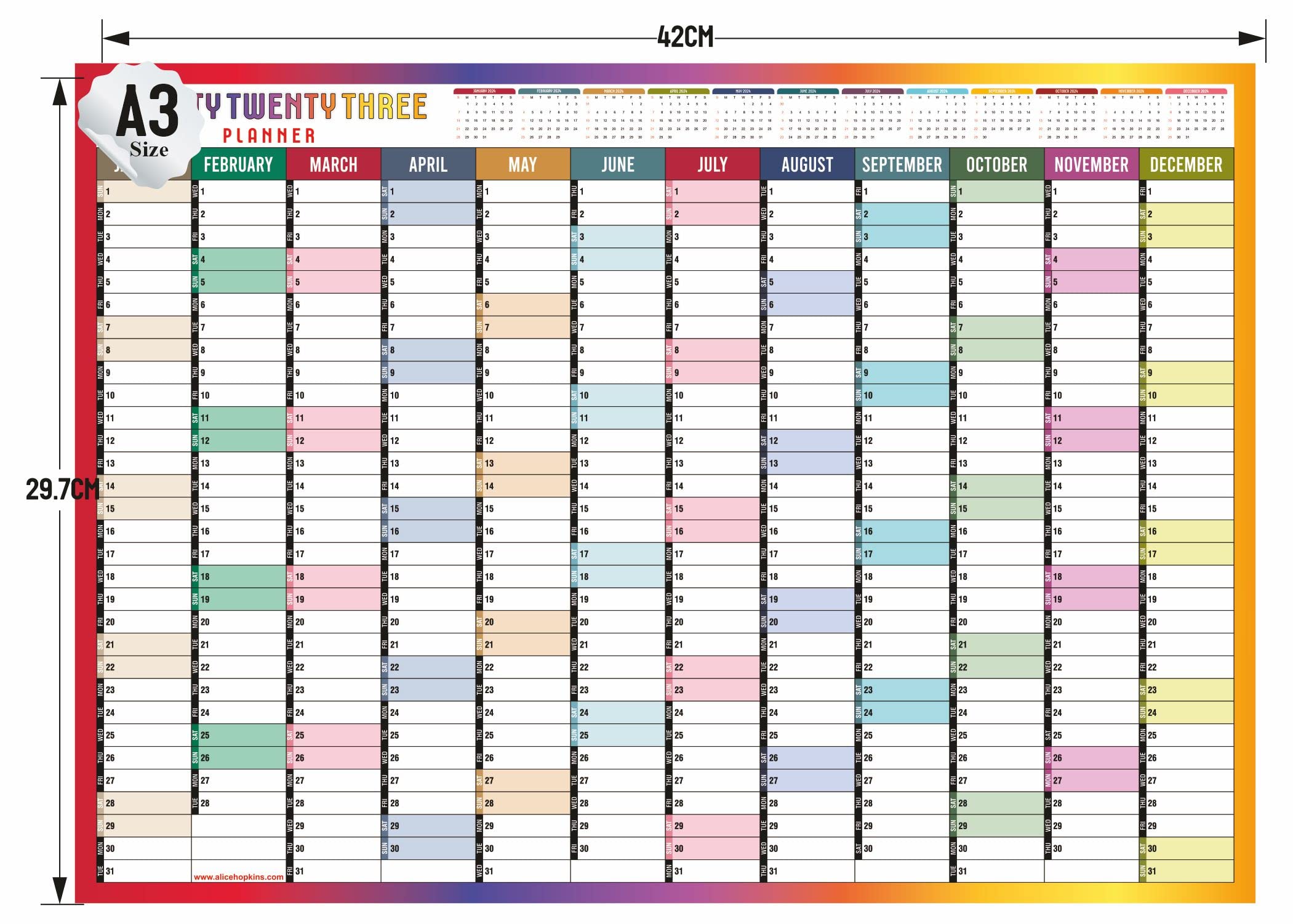 Buy 2023 Wall Planner Wall Yearly Planner Large Jan To Dec Full Year