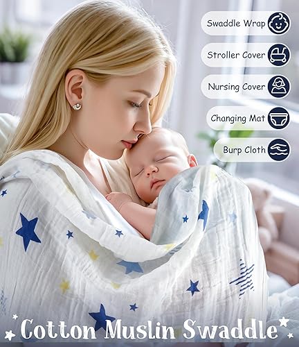 Miniatura 3 de Golray Regalos para baby shower, 9 piezas esenciales para recién nacidos con zorro amorosomantamamelucosonajero de maderacalcetinesbaberomaleta,