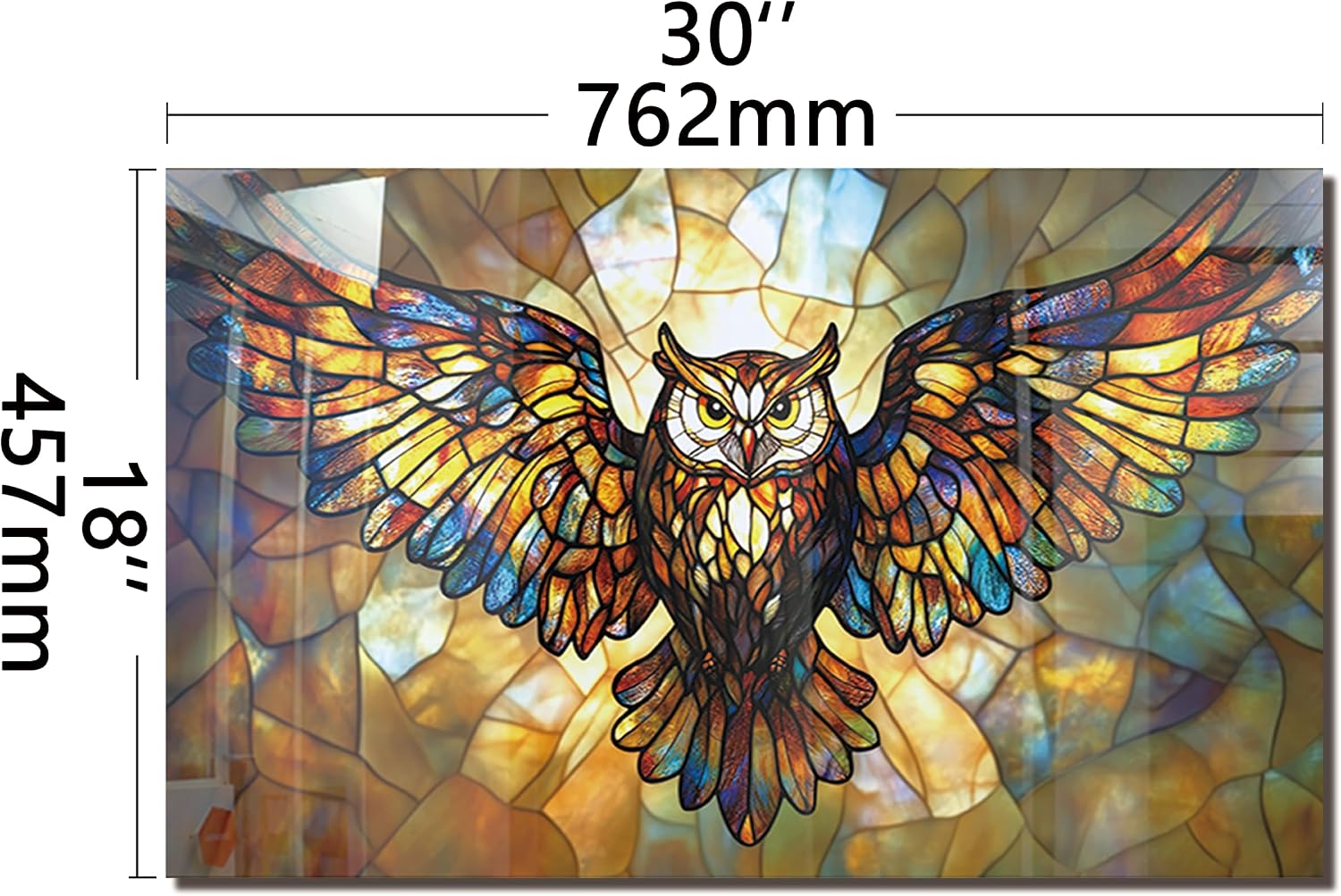 DAIFURONGE Tempered Glass Backsplash For Kitchen Behind Stove,Owl Stove Backsplash Top Cover,Easy to Clean Glass Splashback, Sink Cover Splash Guard,Home Kitchen Wall Decor