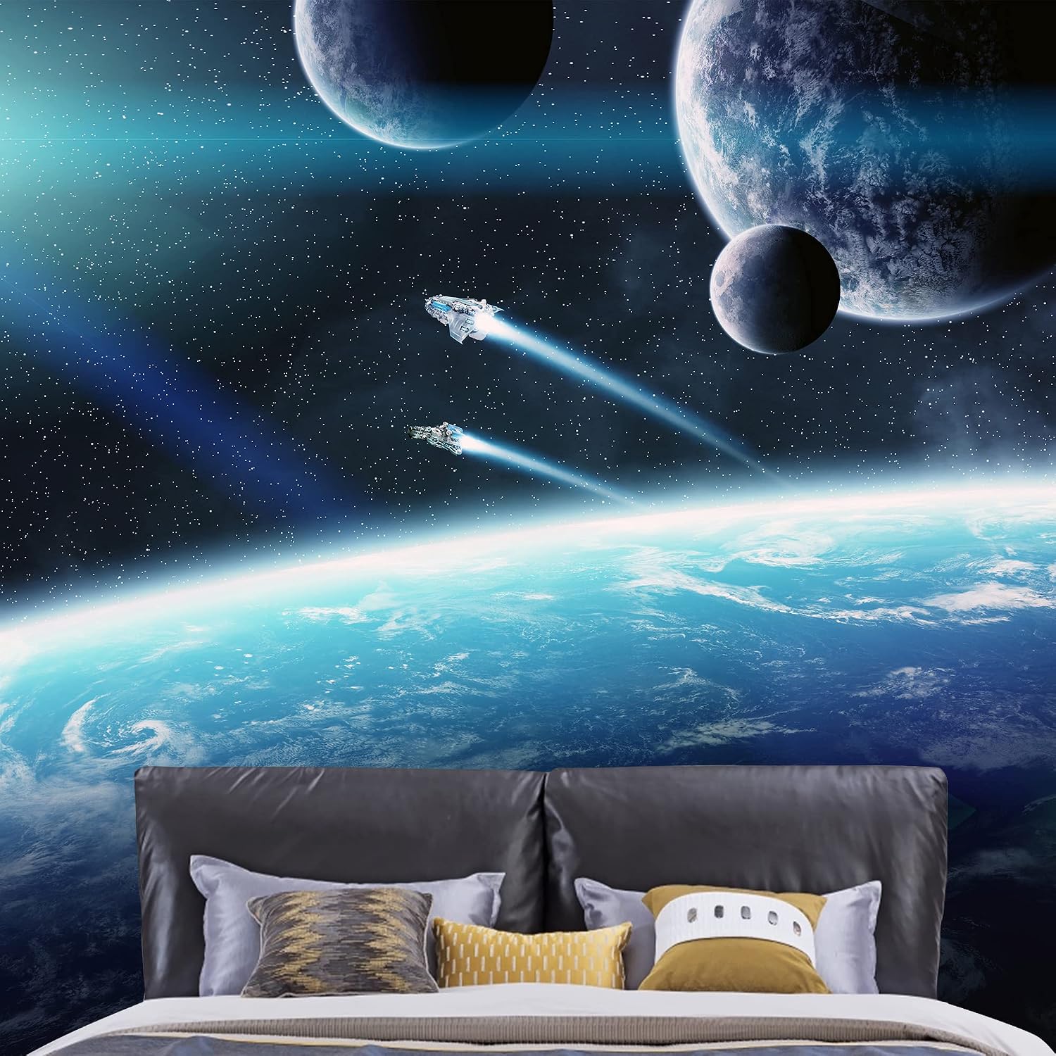 NWT Wall Murals for Bedroom Great Universe Giant Planets Removable Wallpaper Peel and Stick Wall Stickers - 100x144 inches