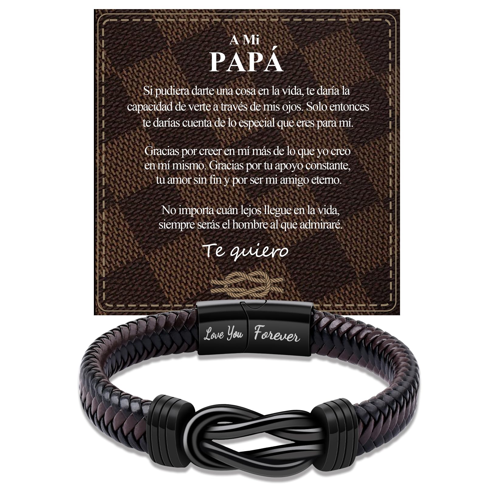 BOCHOI Dia del Padre Regalos Papá - Pulsera Regalo - Pulsera Grabado Papá- Pulsera para Papá Regalo para el Para Mi Mejor Papá Regalo de Cumpleaños para Papá