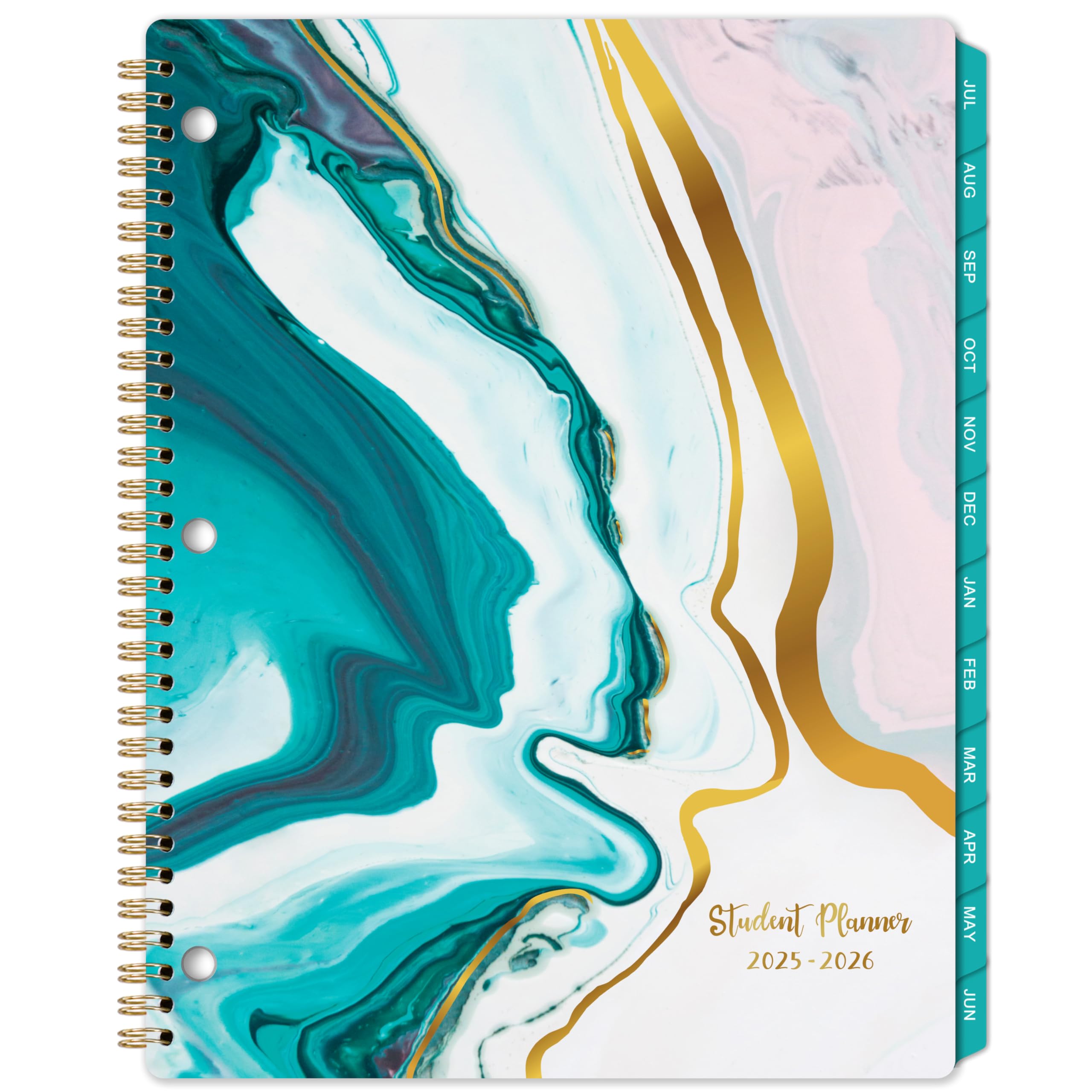 Student Planner 2025-2026 - School Planner with Stickers, July 2025- June 2026, 8.5" x 11", Academic Planner & Weekly Planner/Agenda, Thick Paper + Holidays + 3-Hole Punched + Twin-Wire - Sea Blue