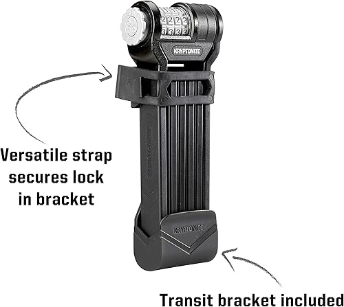 Miniatura 4 de Kryptonite Keeper 585 - Cerradura plegable para bicicleta, compacta de alta seguridad, antirrobo, plegable, con combinación reiniciable de 4 dígitos
