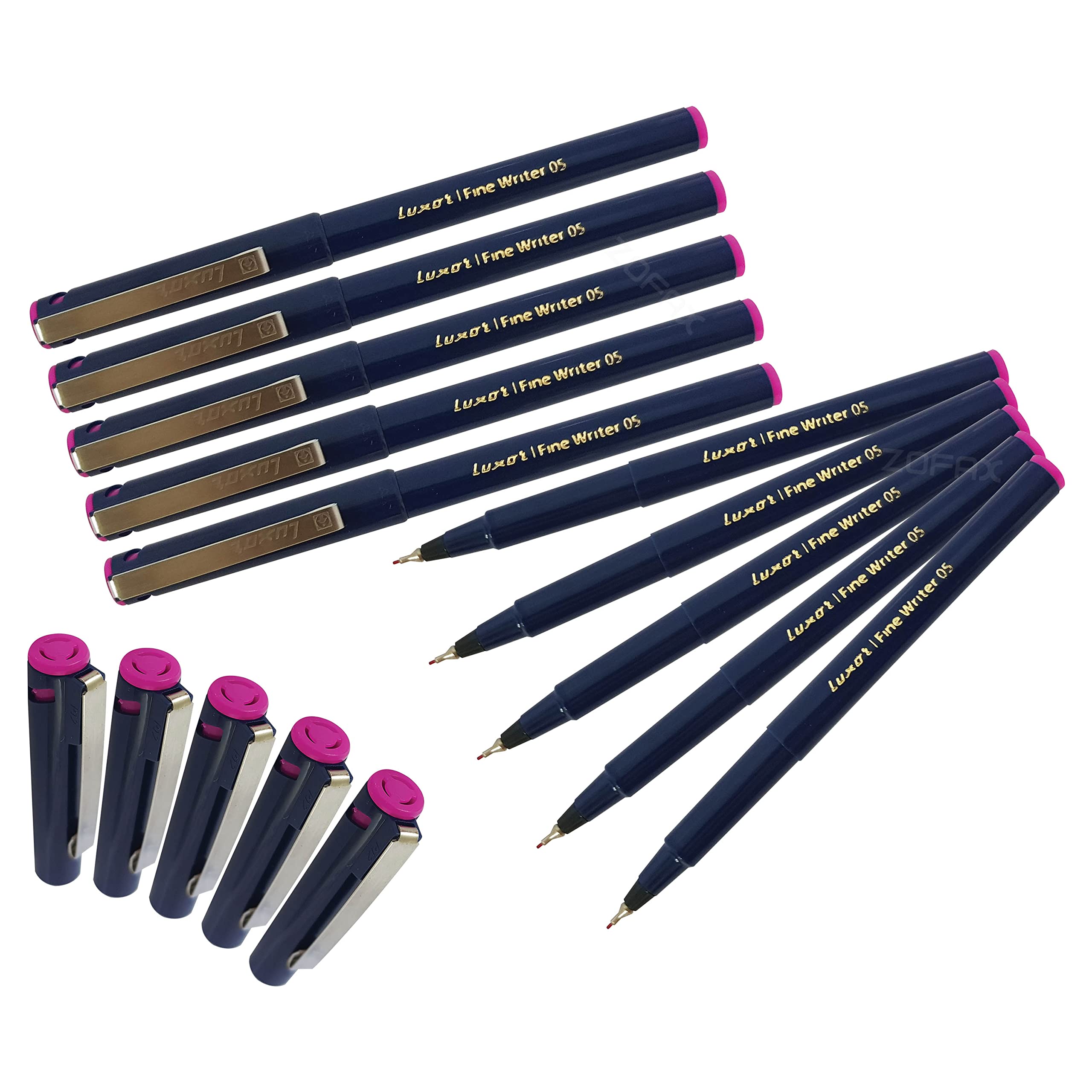 Write05 Fineliner Pens, PINK, 0.5mm Ultra Fine Tip, Pack of 10, Precise Writing, Write Sign Draw Colour Pens - Image 3
