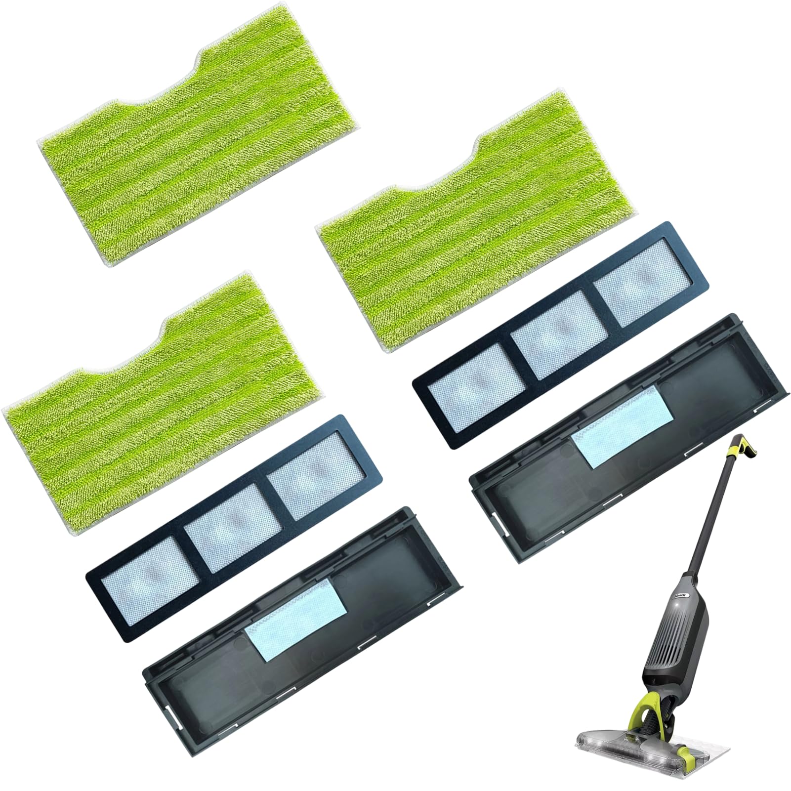 Reusable Pads for Shark Vac Mop, Pads for Shark Vac Mop with Enhanced Absorption, Vacmop with Machine Washable Design, Compatible with VM200UK VM200UKPL VM200UKGN Models for Daily Floor Main
