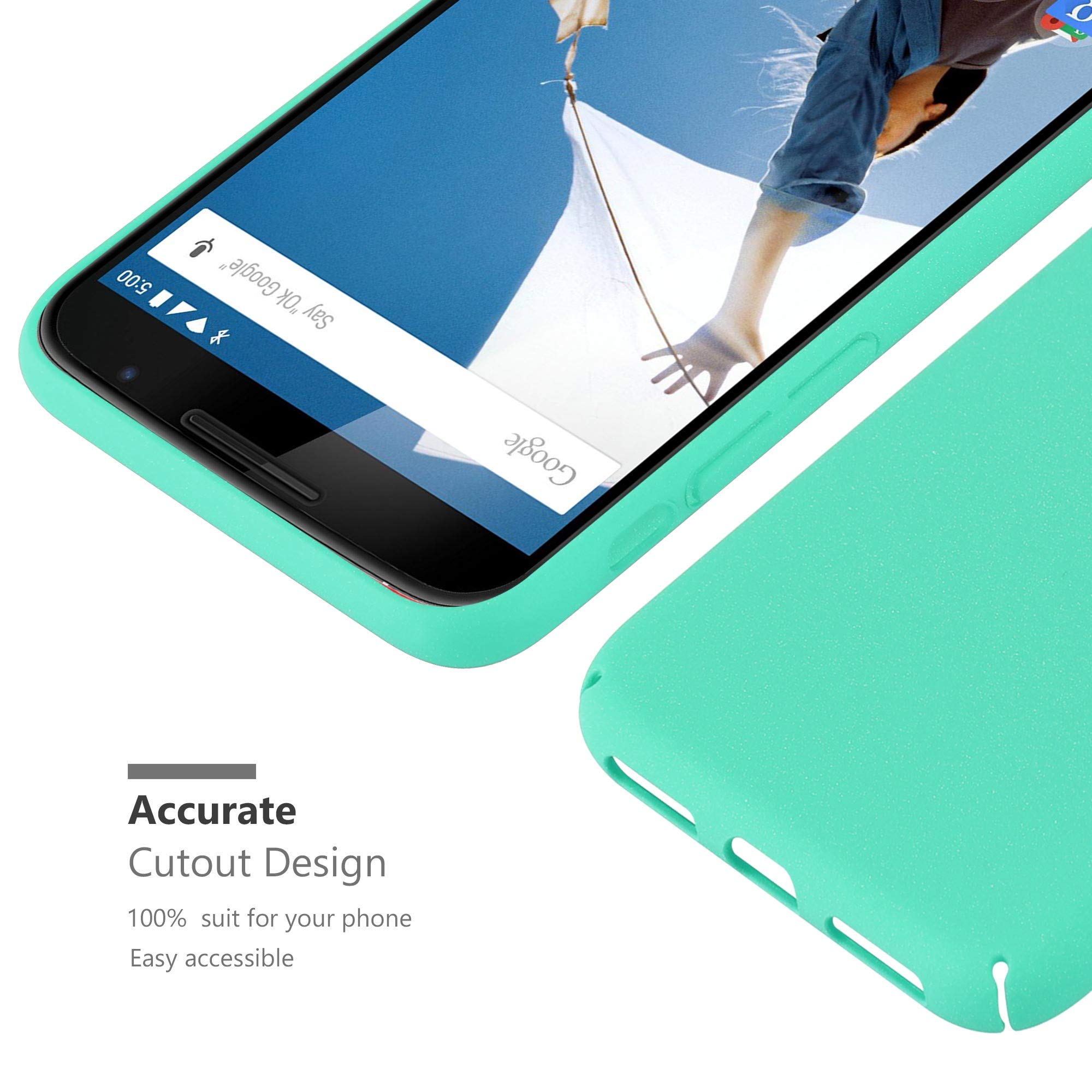 Cadorabo Custodia Rigida Sottile Per Motorola Nexus 6 – Colore Frosty Verde, Antiurto