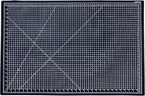 ARTIST'S BEST - Alfombrilla de corte negra autorreparable de 36 pulgadas x 24 pulgadas (34.1 ft) | Rejillas de doble medición | Ideal para proyectos