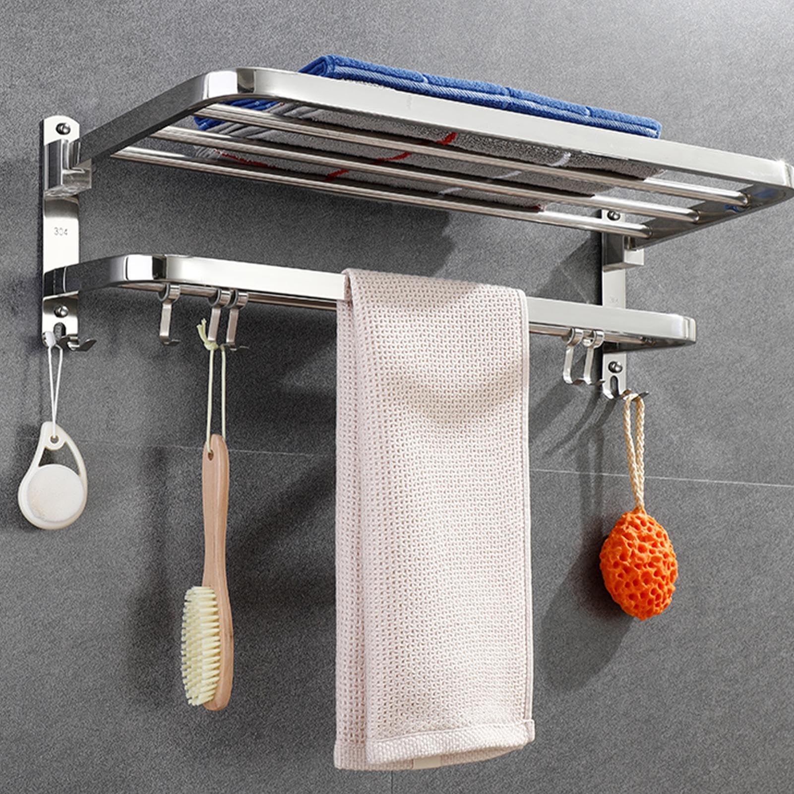 Toallas, Toallero | Toallero para Pared de Baño | Estante de Toallas de | Acero Inoxidable, Toallero de Pared para Baño, WC