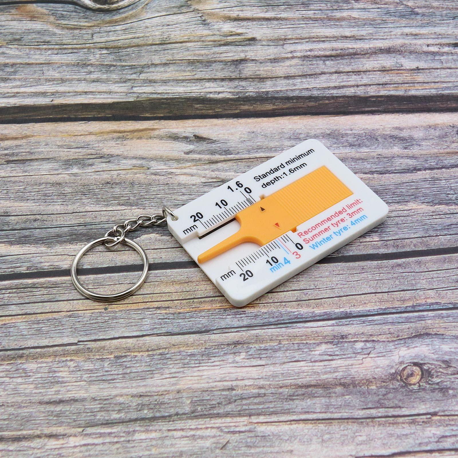 4 Pcs Tyre Tread Depth Gauge 0-20 Mm Tire Ruler Portable Tyre Tread