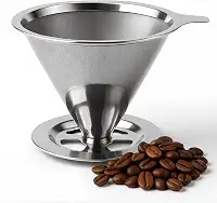 Coador de Café 103 Filtro Inox Reutilizável Premium – Peneira de Aço Durável e Sustentável, Sem Uso de Papel, Econômico e Ecológico, Fácil de Usar e Limpar, Preserva o Sabor Natural do Café