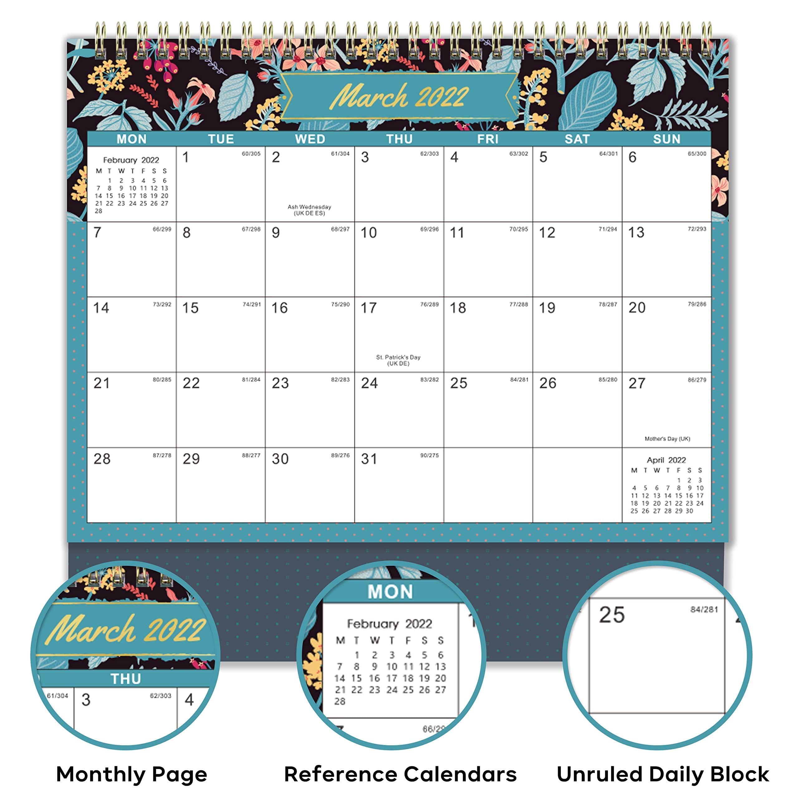 Buy Desk Calendar 2022 Desk Calendar Starts from Jan.2022 to Jun.2023