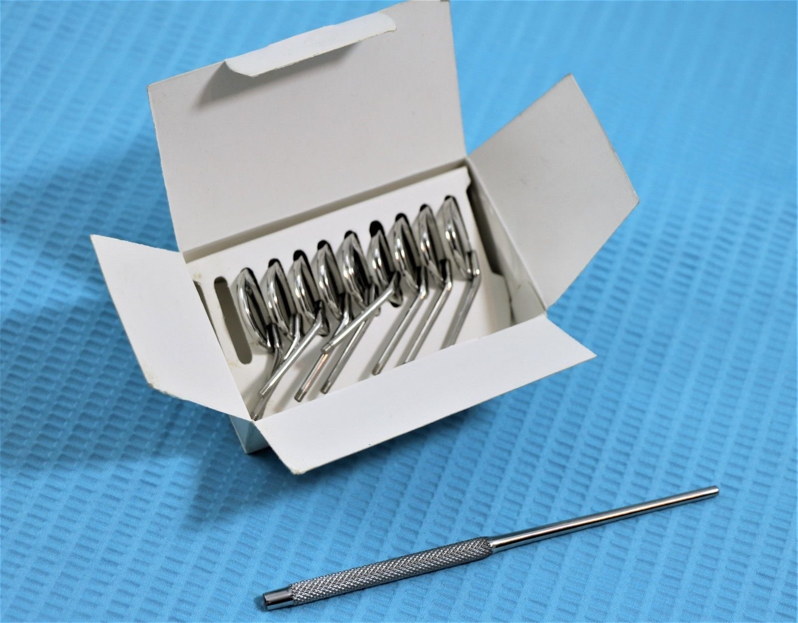Box of 12 Mouth Mirrors #5 Head Cone Socket Dentist Dental Instruments+ 1 Handle