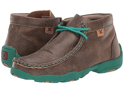 Twisted X Driving Moc (Little Kid/Big Kid) Shoes Bomber/Turquoise : 1 Little Kid M, Leather