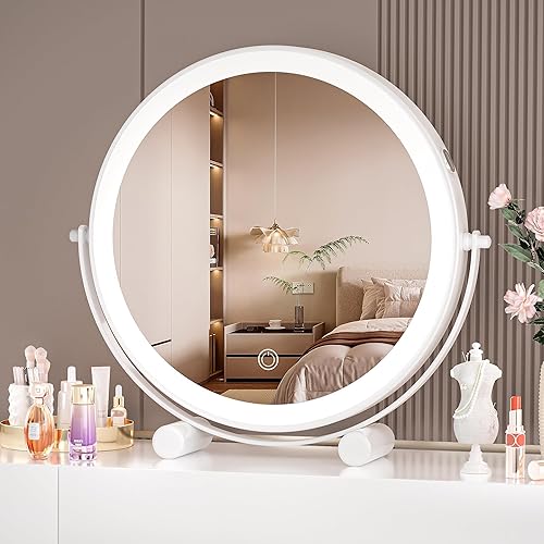 Miniatura 7 de Hasipu Espejo de tocador con luces, espejo de maquillaje LED de 16 pulgadas, espejo de maquillaje iluminado con luces, control táctil inteligente, 3