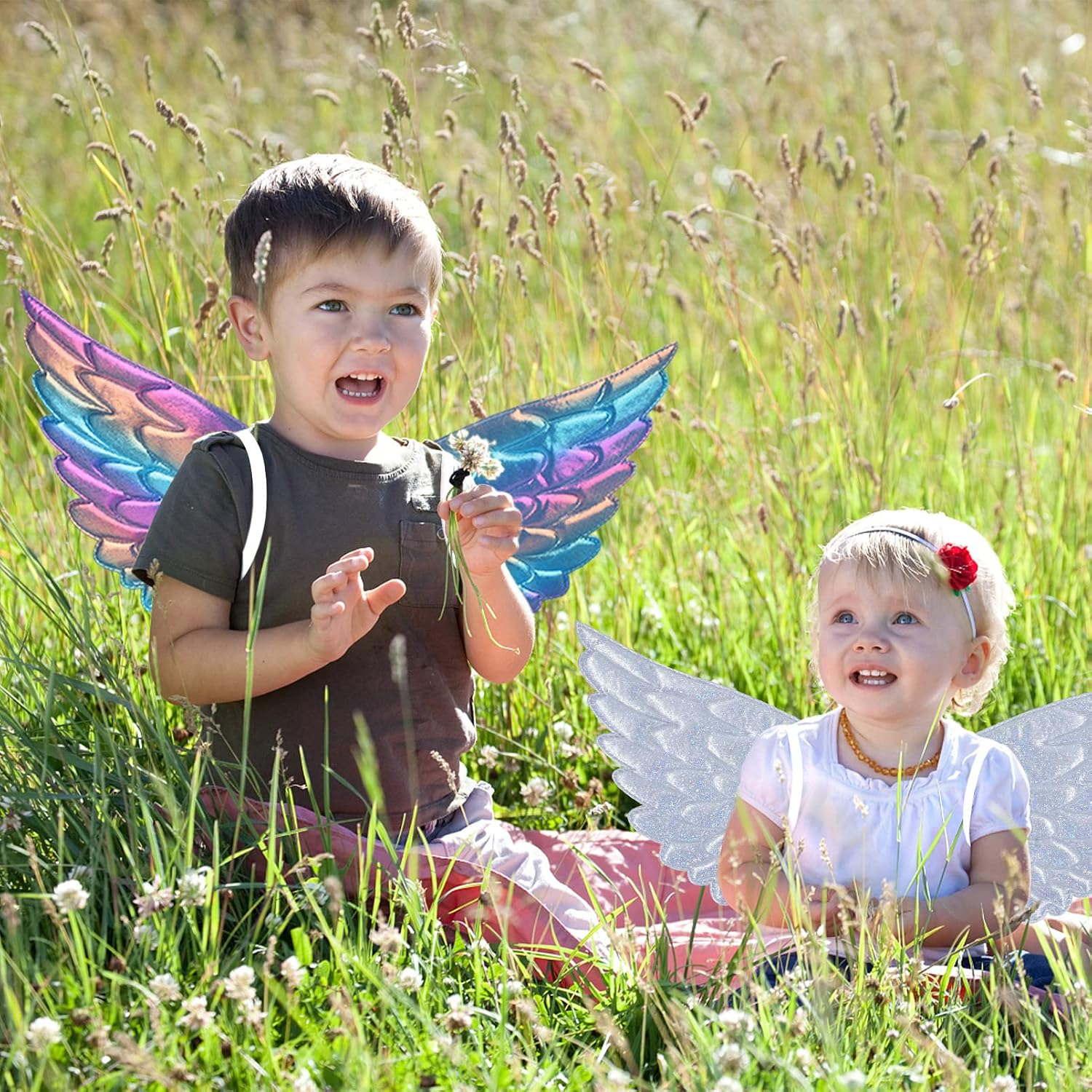 Toddler Fairy-Unicorn Wings for kids 3-9 3pcs girls unicorn toys dress up for play Angel Costume Halloween Birthday Gifts Unicorn Party Favors image 3