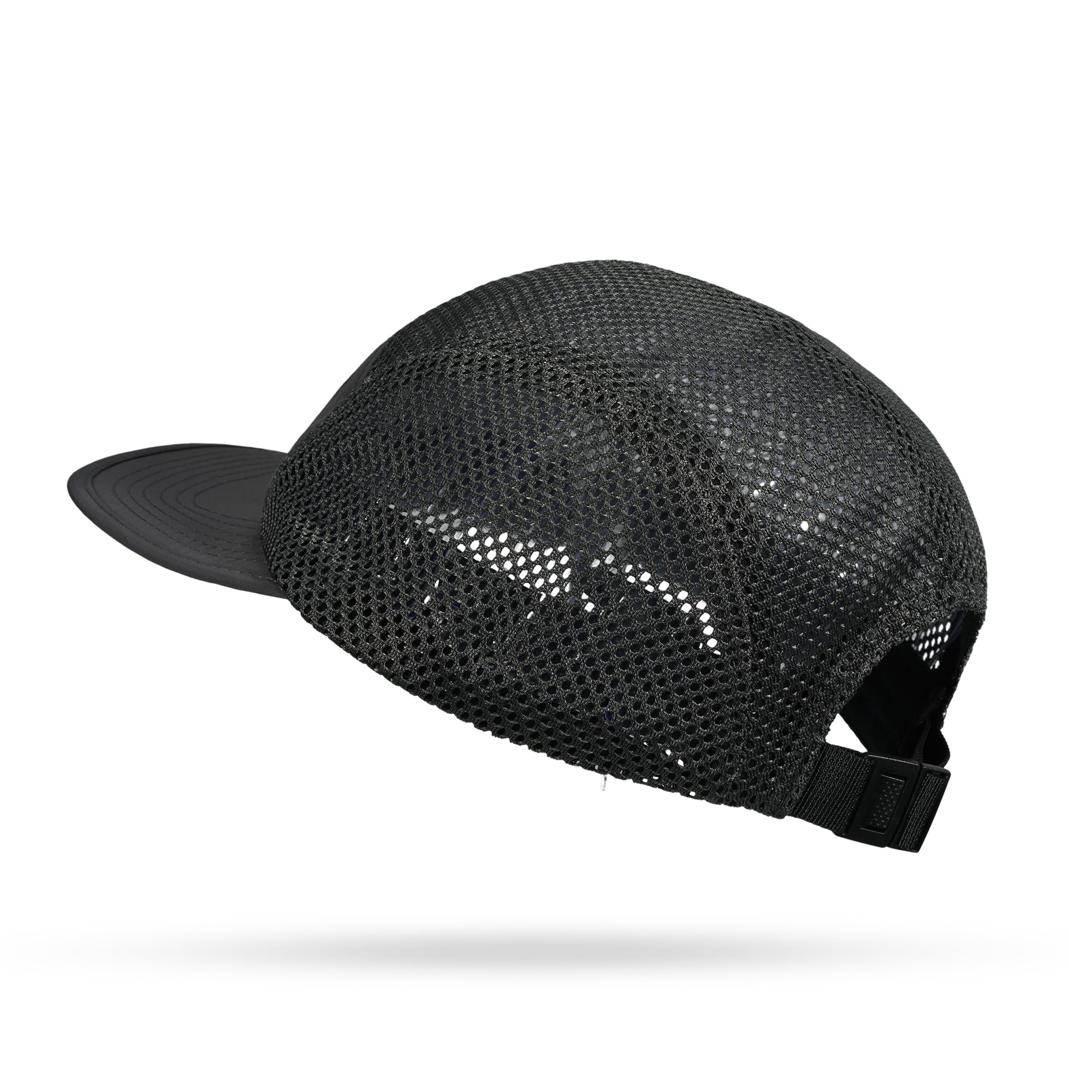 Croogo Cappello da baseball regolabile in rete a 5 pannelli, leggero, traspirante, ad asciugatura rapida, stile hip hop, cappello piatto, Asbh02-grigio scuro, Taglia unica