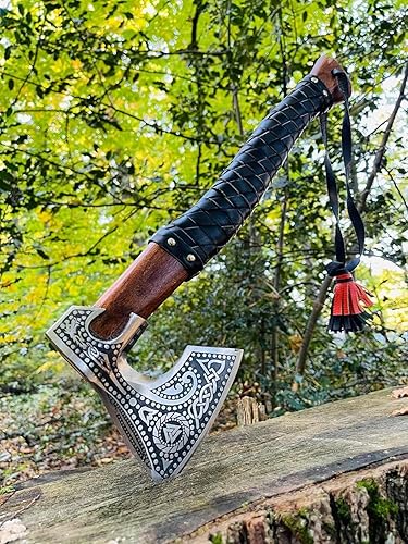 Miniatura 2 de Hacha vikinga hecha a mano con hacha para lanzar hachas, hachas picadoras, regalos para hombres, herramienta de mano de trabajo de madera, regalos
