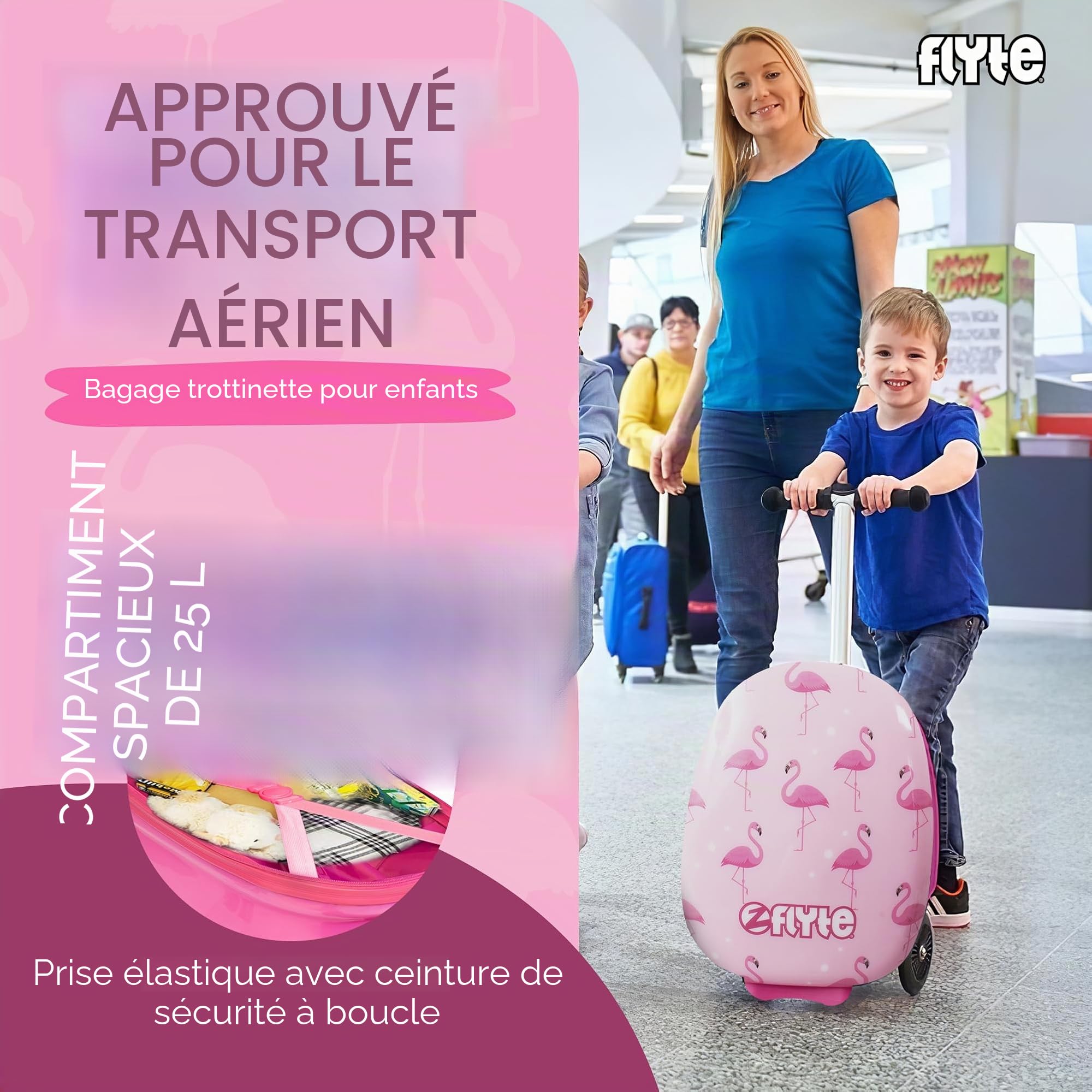 Flyte Valise Pliable pour Enfants – Valise Rigide à roulettes 2 en 1, 45,7 cm, capacité de 25 litres