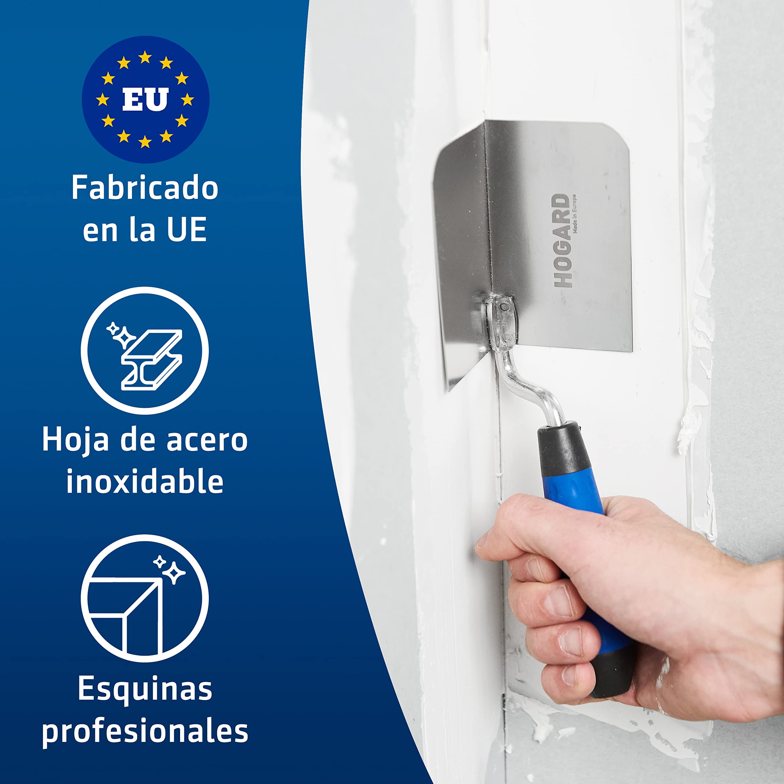 Premium: Paquete de 2 Cantoneras para Esquinas, Interior y Exterior | De Acero Inoxidable y con Mango Ergonómico | Herramienta Llana Alisar Paredes