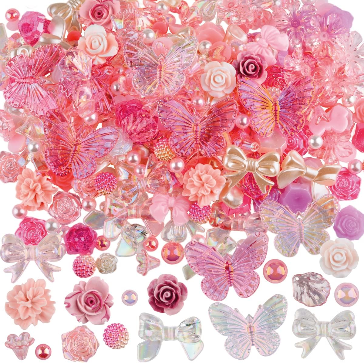 X Hot Popcorn 100PCS Flatback Resin Flower Charms Flower