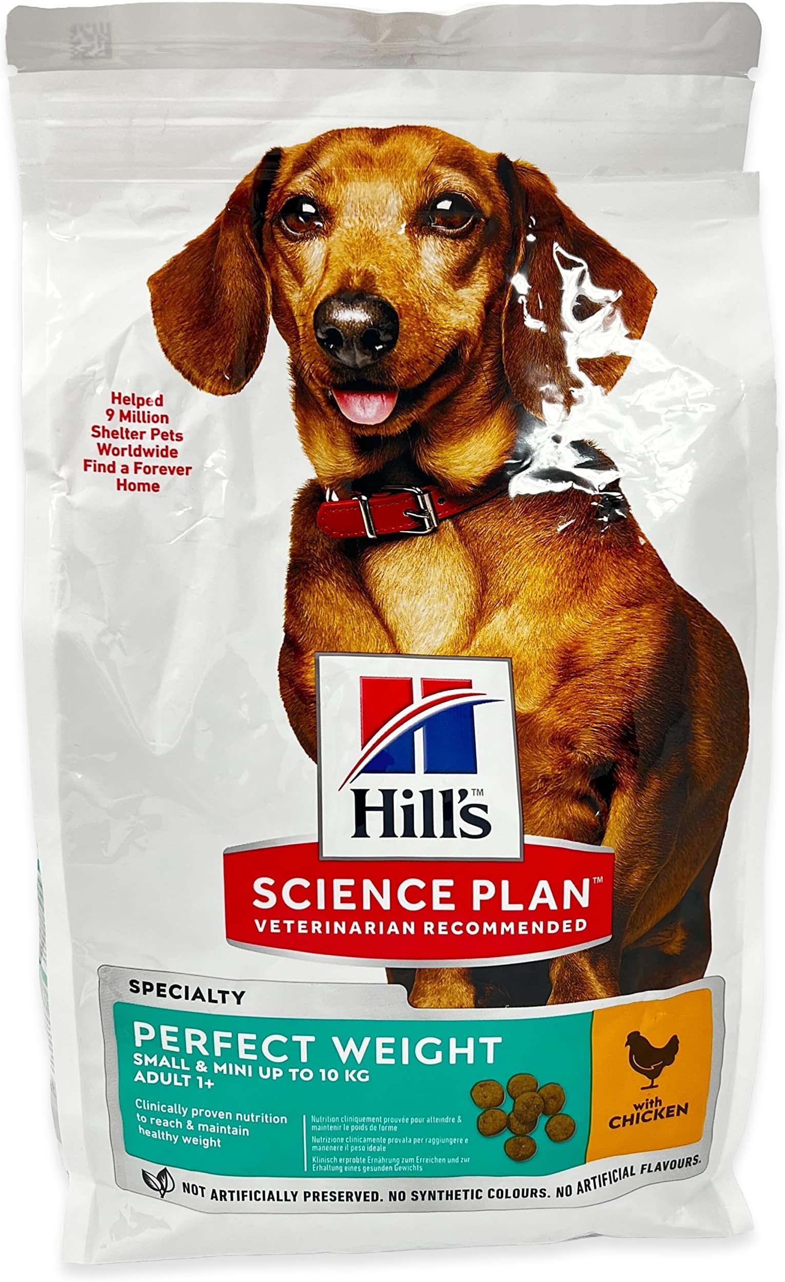 Hills Diet Perfect Weight Adult Dog Small & Mini | Chicken 1.5kg | Complete and Nutritious Feed for Small Breed Adult Dogs