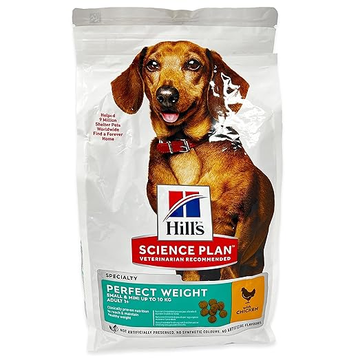 Hills Diet Perfect Weight Adult Dog Small & Mini | Chicken 1.5kg | Complete and Nutritious Feed for Small Breed Adult Dogs