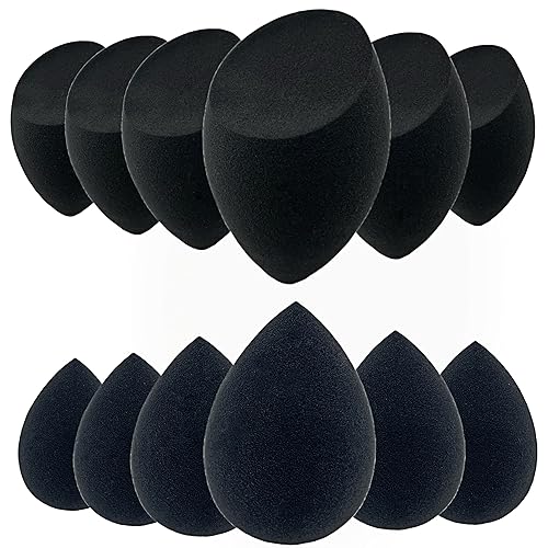 AIMILIQI Beauty Blender - Esponja de maquillaje  Juego de 12 esponjas de maquillaje con soporte de esponja de base de belleza, impecable para