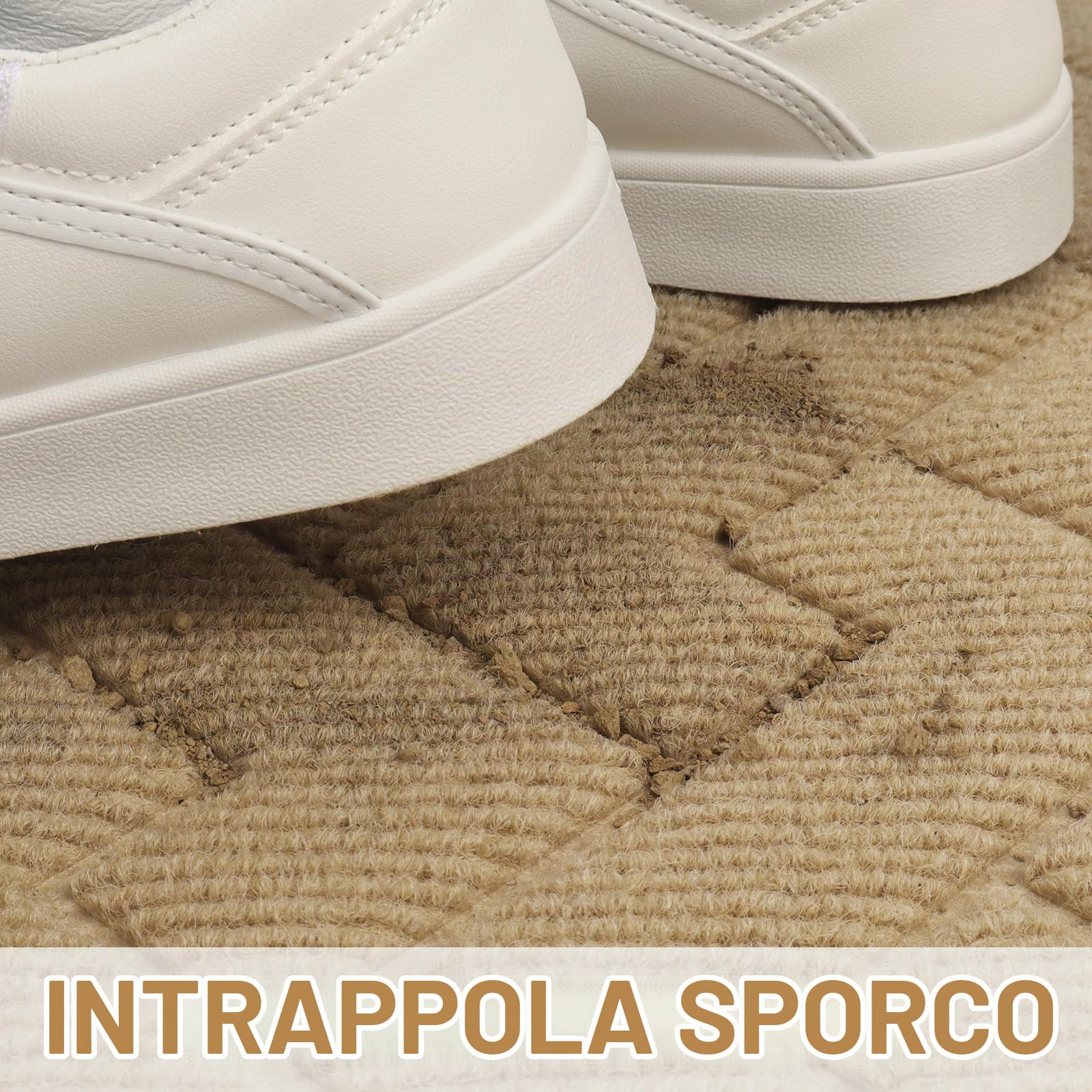 LEKEEPGO Zerbino Ingresso Esterno e Interno, Tappeto Assorbente Anti-sporco, Profilo Basso con Retro Antiscivolo, 60 x 90 cm, Cachi