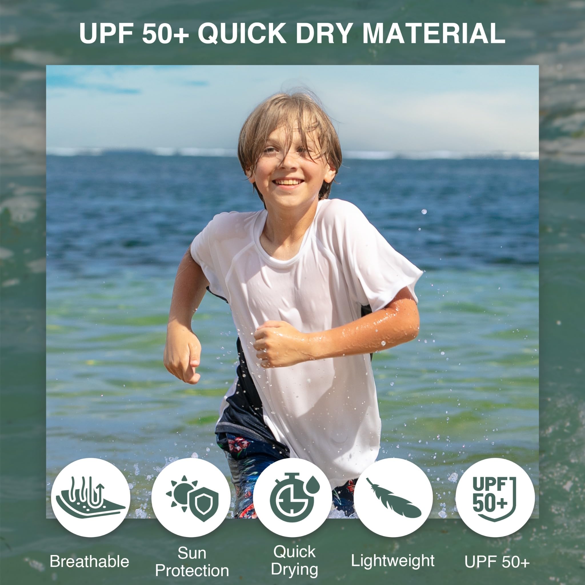 Kanu Surf Boys' Color Block UPF 50+ Swim Tee