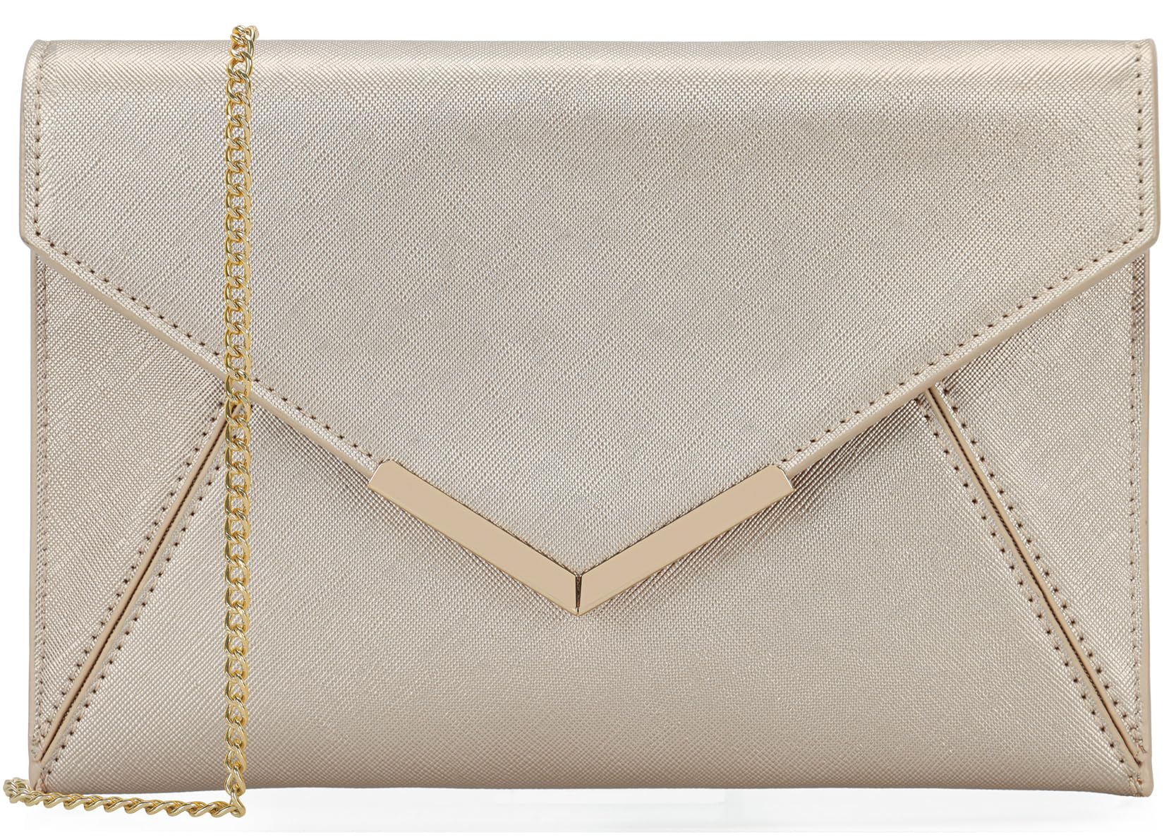 Dexmay Women Envelope Clutch Handbag Medium Saffiano Leather Foldover Clutch Purse