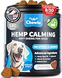 Hemp Calming Chews for Dogs Anxiety - Dog Calming Treats with Melatonin, Valerian Root, Chamomile Extract & Vitamin B Complex - Canine Chews for Vet Visits, Grooming, Travel, Thunderstorms, Fireworks