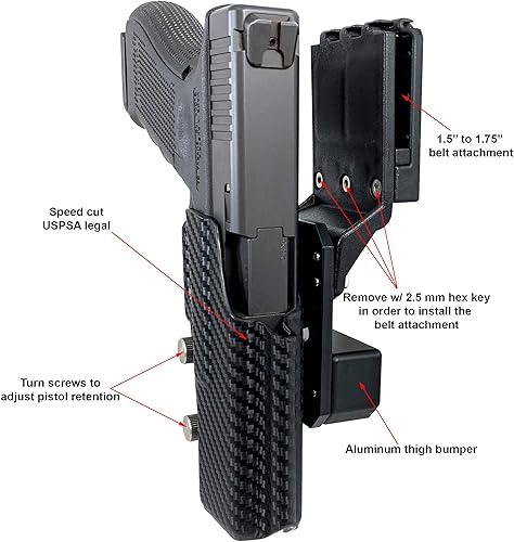 Miniatura 6 de Black Scorpion Outdoor Gear Funda Pro Competition para CZ P 09  3Gun IPSC USPSA aprobada