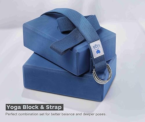 Miniatura 5 de IUGA Bloques de yoga con correa antideslizante de alta densidad de 9 x 6 x 3 pulgadas, bloque de yoga sólido y corcho con correa de yoga para