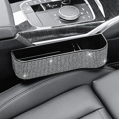 Miniatura 8 de Bling - Organizador lateral para asiento de automóvil, relleno de espacio para asiento de automóvil, organizador de almacenamiento de consola de