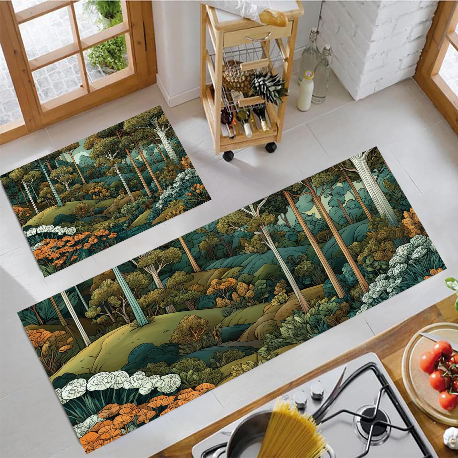 Tapis cuisine antidérapant lavable pour éviter les glissades devant évier