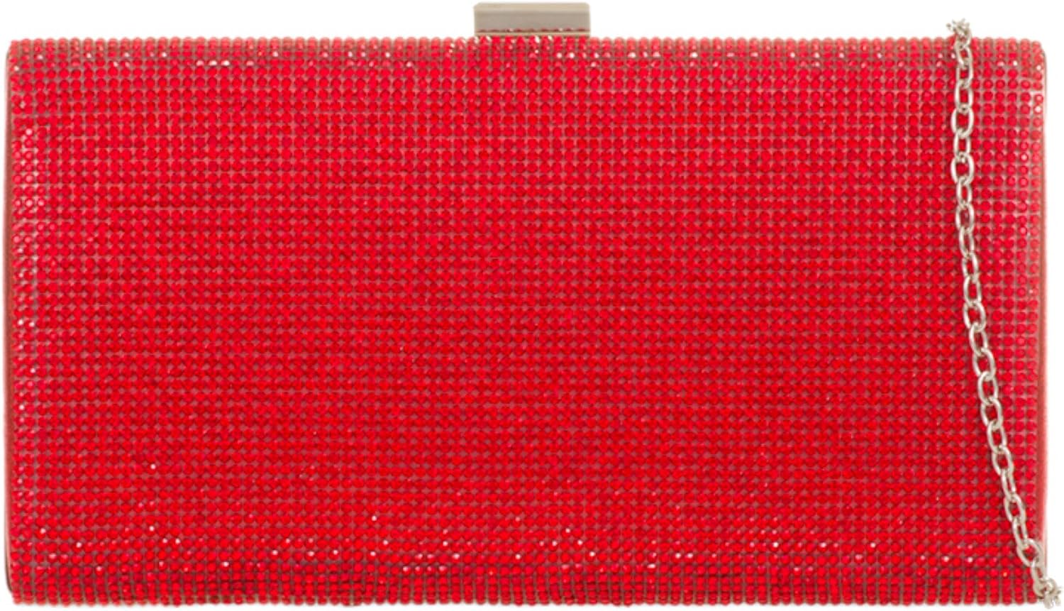 Girly HandBags Womens Diamante Hard Case Clutch Bag