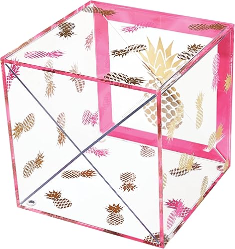 Deflecto Desklarity 41696 - Organizador de cubos de almacenamiento, divisores cruzados, accesorios de escritorio, precisamente piña, acrílico,