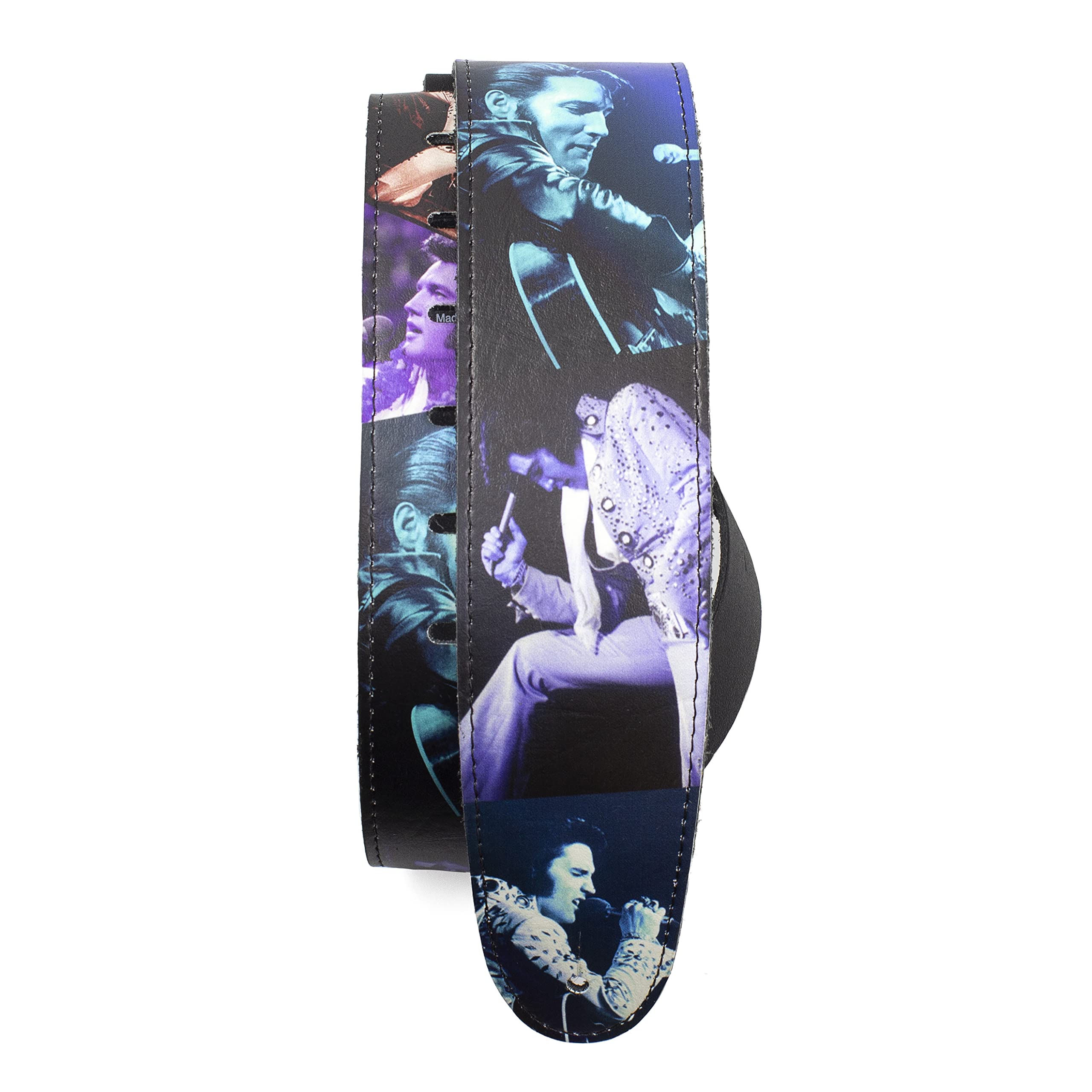 Perri's Leathers P25EPV-8264 Elvis, Leather Guitar Strap with High Resolution Imaging