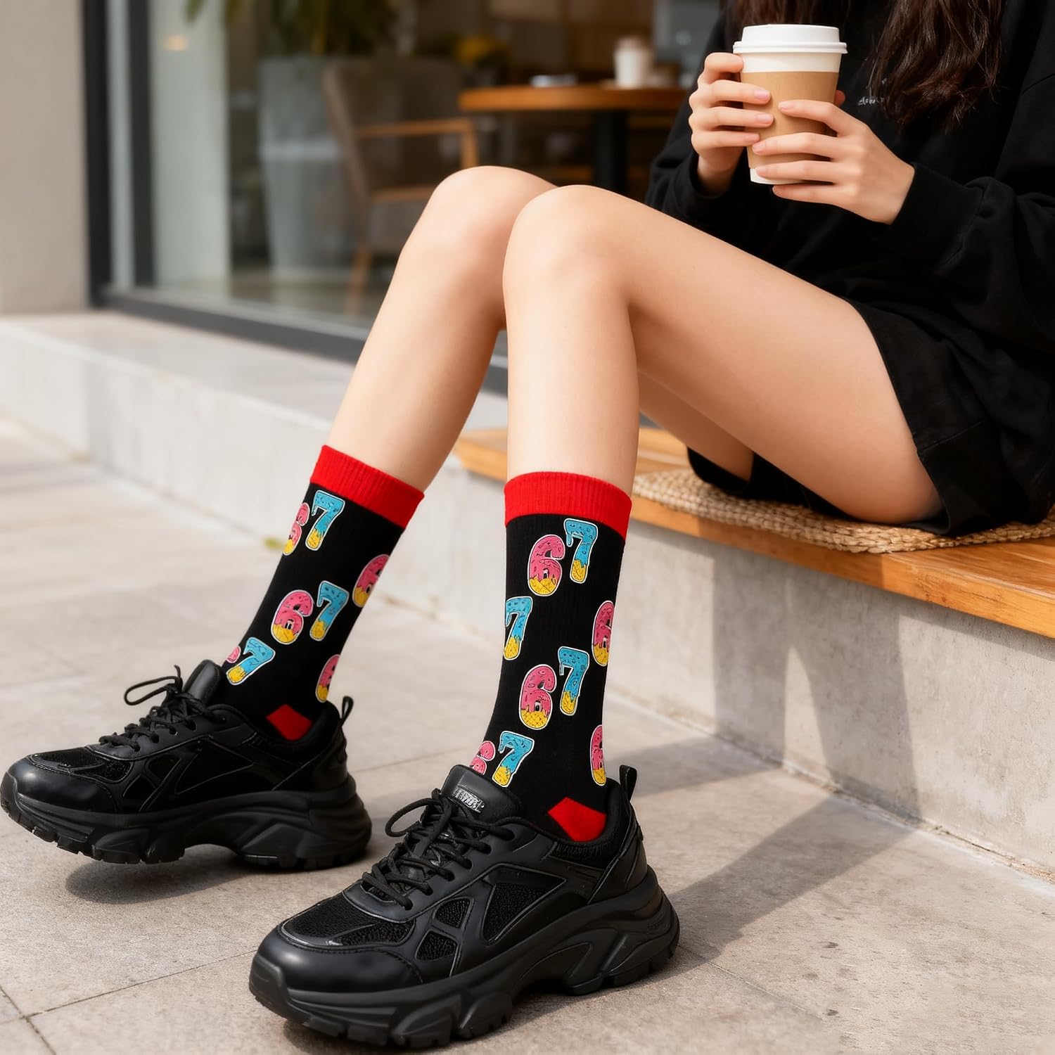 67 Socks, 6 7 Silly Crazy Socks for Kids Teens for Crazy Day Socks image 3