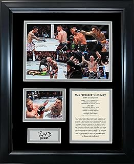 Framed Max Holloway BMF Championship vs Justin Gathje UFC 300 Facsimile Laser Engraved Signature Auto MMA 11"x14" Photo Si...