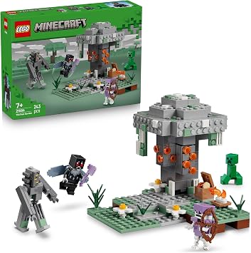 LEGO Minecraft Blasser Garten - Kreatives Spielzeug für Kinder - Spielzeugbiom für Jungen und Mädchen ab 7 Jahren - mit Minecraft Figuren - Mottenmann, Creeper, Skelett und Knarz - Geschenk - 21586