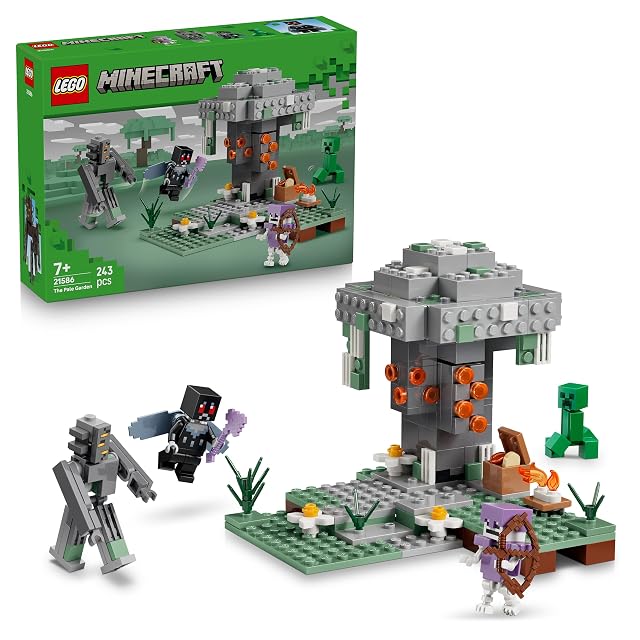 LEGO Minecraft El Jardín Pálido - Miniatura de Bioma con Minifigura de Crepitante y Hombre Polilla - Figuras de Creeper y Esqueleto - Regalo Gamer para Niños y Niñas de 7+ Años - 21586