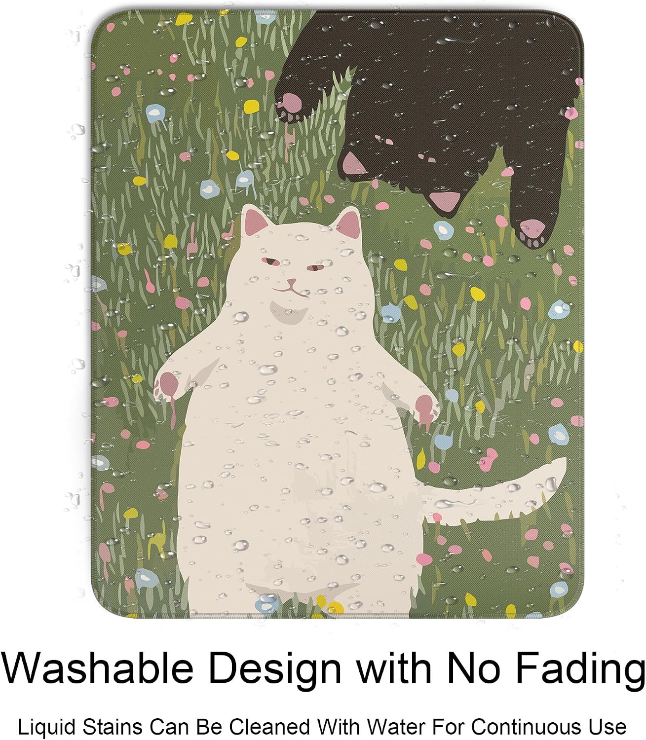 Funny Cats Square Mouse Pad,Cute Anime Cats Mouse Pads for Wireless Mouse Desk Accessories,10"X8" Travel Mousepad with Non-Slip Rubber Base, Stitched Edge Mouse Pads for Desk,Computers,Laptop,Office image 4