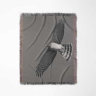 3dRose Photograph of Coopers Hawk in Flight in Search of its Next Meal. Woven Blanket